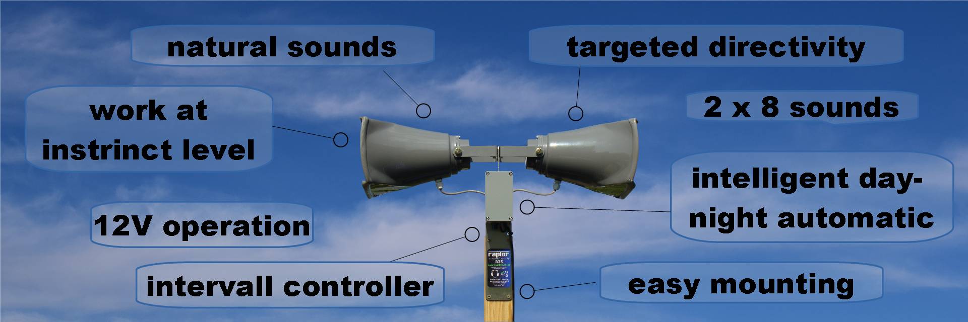 electronic bird scarer RAPTOR